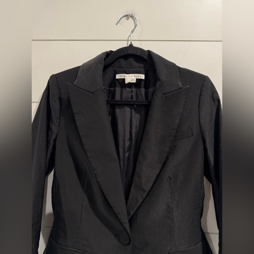 Veronica Beard Long and Lean Dickey Jacket in Black Linen Blend - Picture 10 of 13